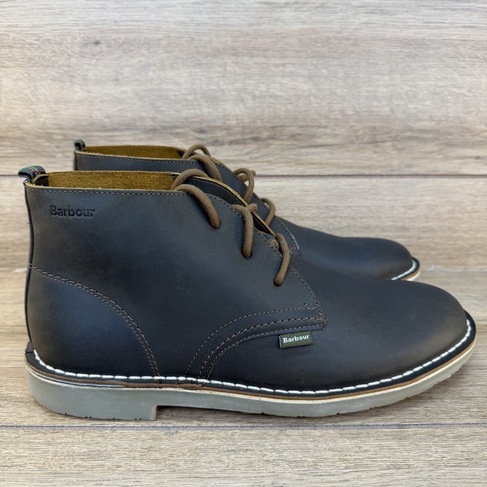Barbour Siton Desert Boot Leather Brown Chukka Men's Size US 9 UK 8